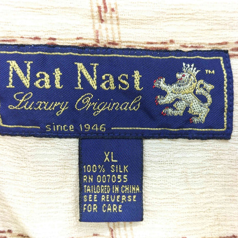 ナットナスト NAT NAST 90-00S シルク オープンカラー チェック S/S シャツ メンズ import:XL