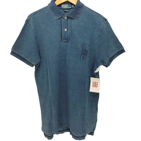 ポロバイラルフローレン Polo by RALPH LAUREN ビッグポニー インディゴ半袖ポロシャツ メンズ M