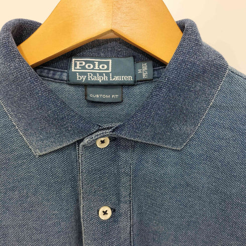 ポロバイラルフローレン Polo by RALPH LAUREN ビッグポニー インディゴ半袖ポロシャツ メンズ M