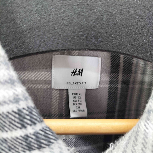 エイチアンドエム H&M ジップアップ チェック シャツ ジャケット メンズ JPN:XL