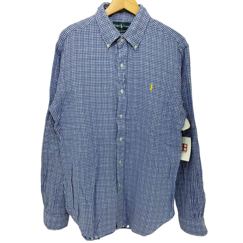 ラルフローレン RALPH LAUREN ポニー刺繍 ギンガムチェック ガーゼボタンダウンシャツ メンズ L