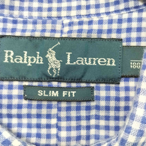 ラルフローレン RALPH LAUREN ポニー刺繍 ギンガムチェック ガーゼボタンダウンシャツ メンズ L