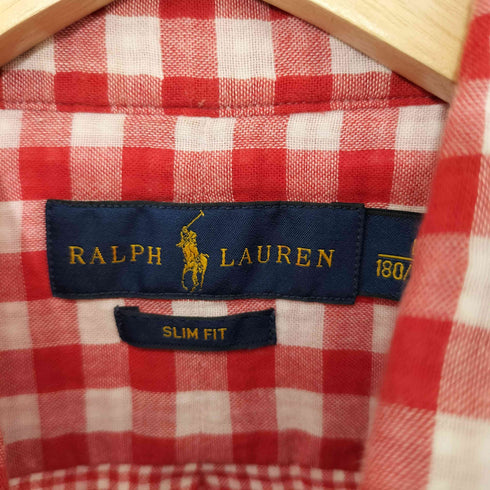 ラルフローレン RALPH LAUREN ポニー刺繍 ギンガムチェック ガーゼボタンダウンシャツ メンズ L