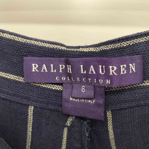 ラルフローレンパープルレーベル RALPH LAUREN PURPLE LABEL ウエストサイドボタン ストライプリネンワイドパンツ メンズ 6