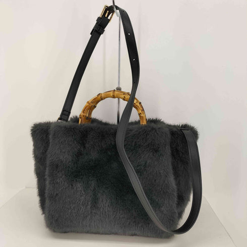 ユナイテッドアローズグリーンレーベルリラクシング UNITED ARROWS green label relaxing 2WAYバンブーハンドル フェイクファー ショルダー トートバッグ レディース