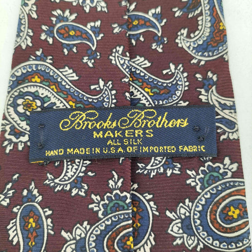 ブルックスブラザーズ BROOKS BROTHERS USA製 ペイズリー シルクネクタイ メンズ