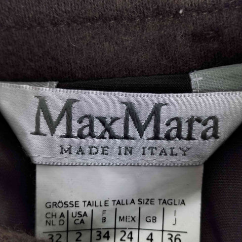 マックスマーラ MAX MARA イタリア製 白タグ パターン切替 ウール タイトスカート レディース USA:2
