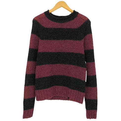 プリティーグリーン Pretty Green LS SCREAM ボーダー アルパカ混 クルーネックセーター メンズ 1