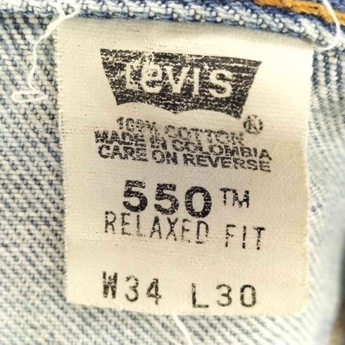 リーバイス Levis 99年製 コロンビア製 ボタン裏689刻印 ジップアップデニムパンツ550 メンズ W34