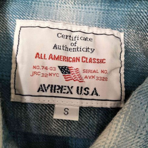 アヴィレックス AVIREX オンブレチェック フラップポケット フランネルシャツ ネルシャツ メンズ import:S
