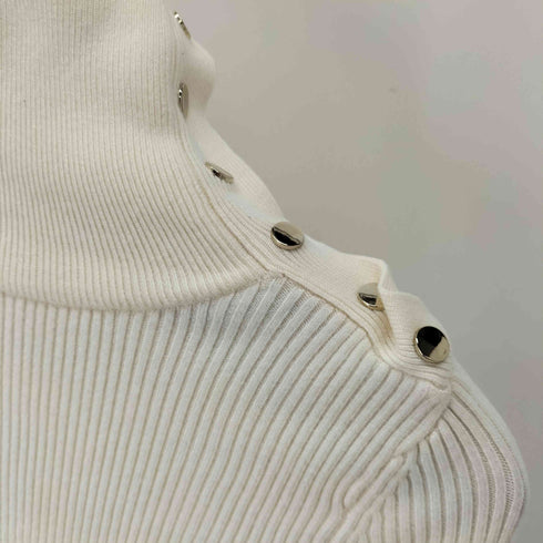ザラ ZARA スナップボタンタートルネックニットセーター ダイアゴナル レディース JPN:M