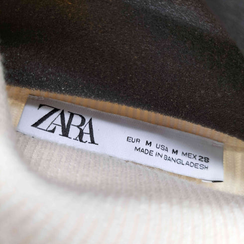 ザラ ZARA スナップボタンタートルネックニットセーター ダイアゴナル レディース JPN:M