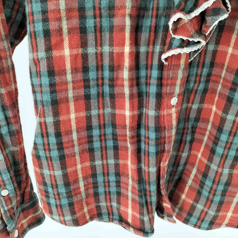 ラルフローレン RALPH LAUREN 00S フリル チェック L/S シャツ レディース 13