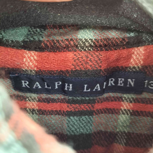 ラルフローレン RALPH LAUREN 00S フリル チェック L/S シャツ レディース 13