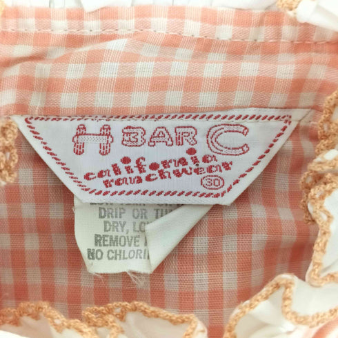 エイチバーシー H BAR C 三角タグ ギンガムチェック フリルチェックシャツ レディース