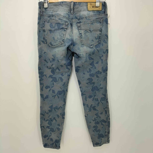 ディーゼル DIESEL 裾ジップ 総柄デニムパンツ レディース 26