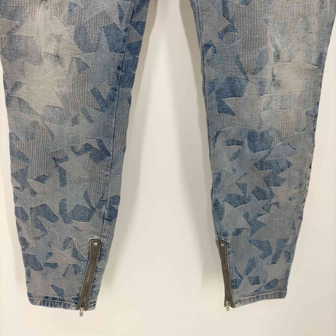ディーゼル DIESEL 裾ジップ 総柄デニムパンツ レディース 26