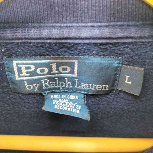 ポロバイラルフローレン Polo by RALPH LAUREN フロント刺繍 アームライン バイカラー ジップアップ スウェット メンズ import:L