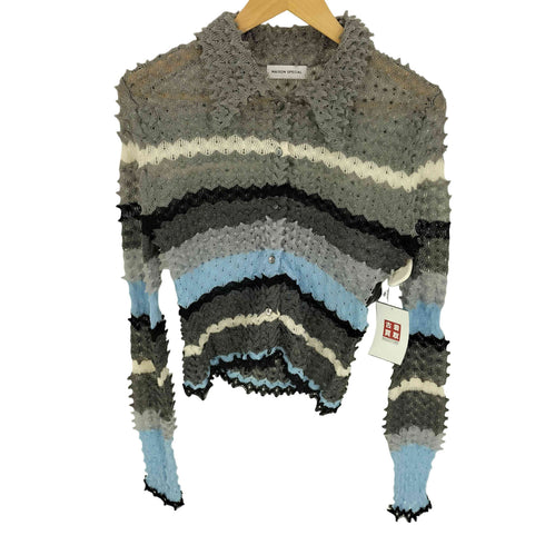 メゾンスペシャル MAISON SPECIAL 24SS Multi Border Spiky Knit Shirt マルチボーダー トゲトゲ ニットシャツ レディース FREE