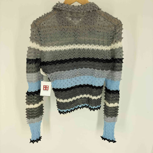 メゾンスペシャル MAISON SPECIAL 24SS Multi Border Spiky Knit Shirt マルチボーダー トゲトゲ ニットシャツ レディース FREE