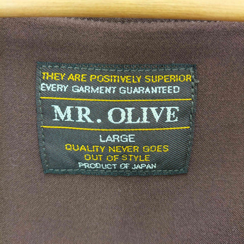 ミスターオリーブ MR.OLIVE ノーカラー1Bジャケット イージーパンツ セットアップ メンズ LARGE