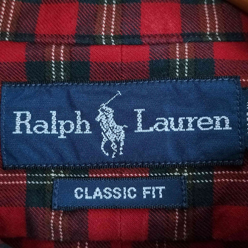 ラルフローレン RALPH LAUREN CLASSIC FIT ポニー刺繍 ボタンダウンチェックシャツ メンズ import:XL