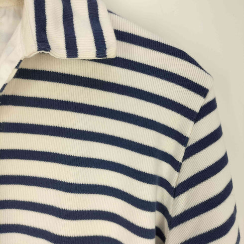 ラルフローレン RALPH LAUREN スキッパー Vネック 2ポケット ボーダー ラガーシャツ レディース import:L