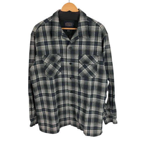 ペンドルトン PENDLETON BOARD SHIRT メキシコ製 マドラスチェック 開襟ウールシャツ メンズ import:L