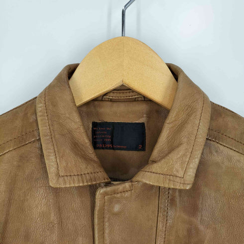 ニーキューイチニーキューゴーオム 291295=HOMME 比翼 ジップアップ レザージャケット メンズ JPN:2