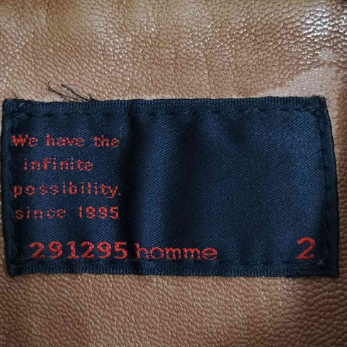 ニーキューイチニーキューゴーオム 291295=HOMME 比翼 ジップアップ レザージャケット メンズ JPN:2