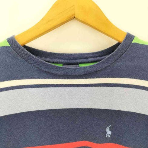ポロバイラルフローレン Polo by RALPH LAUREN 90s ポニー刺しゅう マルチボーダー クルーネックTシャツ メンズ JPN:L