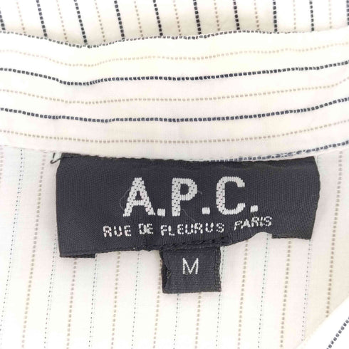 アーペーセー A.P.C. バンドカラー ストライプ柄 スキッパーシャツ メンズ JPN:M