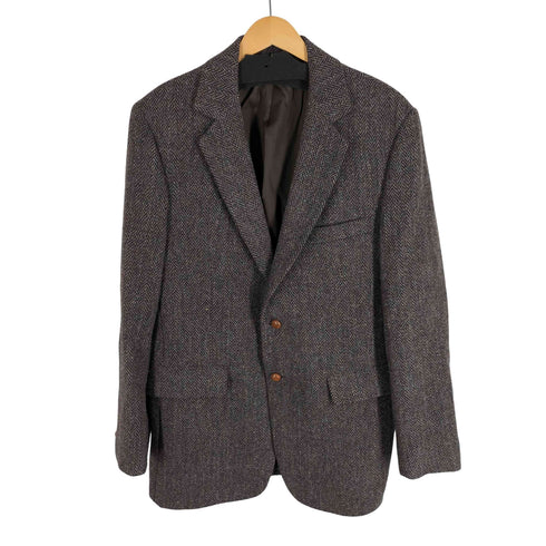 ハリスツイード Harris Tweed 80-90s ウールツイード 2B テーラードジャケット くるみボタン 背抜き メンズ 42 L