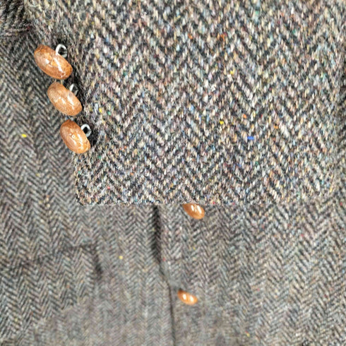 ハリスツイード Harris Tweed 80-90s ウールツイード 2B テーラードジャケット くるみボタン 背抜き メンズ 42 L