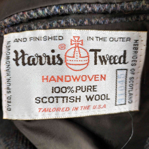 ハリスツイード Harris Tweed 80-90s ウールツイード 2B テーラードジャケット くるみボタン 背抜き メンズ 42 L