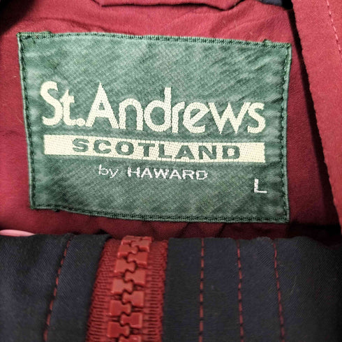 セントアンドリュース St. Andrews ロゴ刺繍 スタンドカラー ジップアップ ジャケット メンズ JPN:L