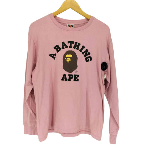 アベイシングエイプ A BATHING APE COLLEGE L/S TEE メンズ JPN:L