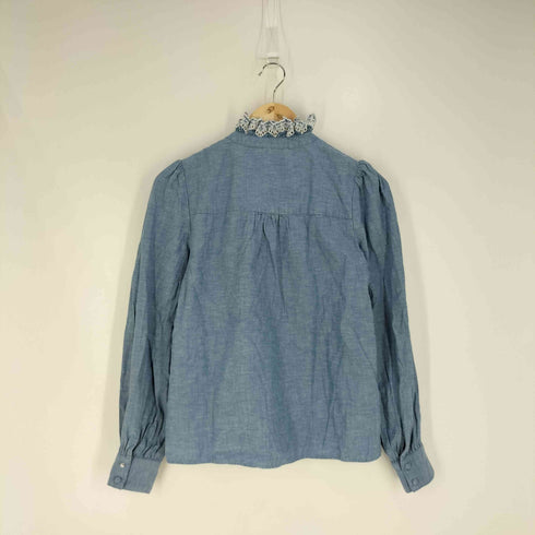 SEZANE インド製 レース 刺繍 フリル シャツブラウス レディース 34
