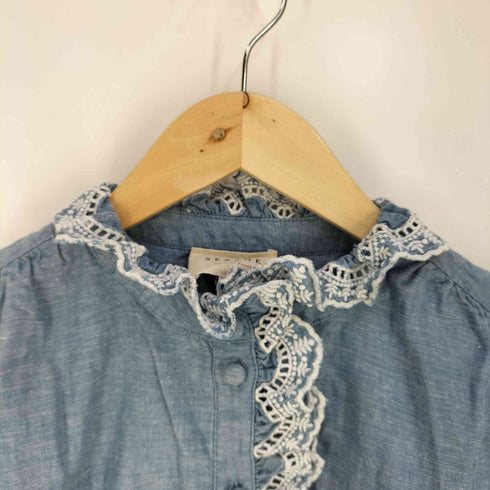 SEZANE インド製 レース 刺繍 フリル シャツブラウス レディース 34