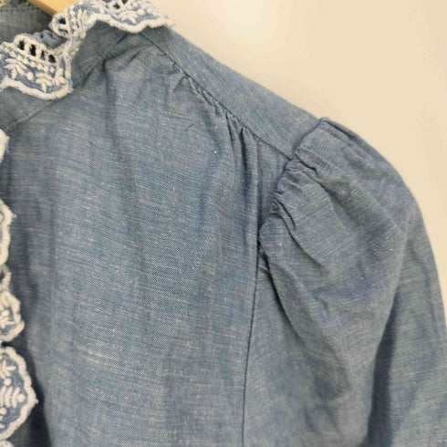 SEZANE インド製 レース 刺繍 フリル シャツブラウス レディース 34