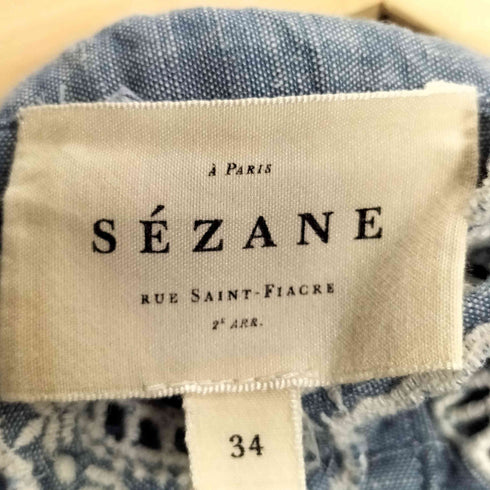SEZANE インド製 レース 刺繍 フリル シャツブラウス レディース 34
