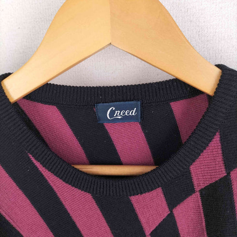 CNEED ドルマンスリーブバイカラーニット レディース