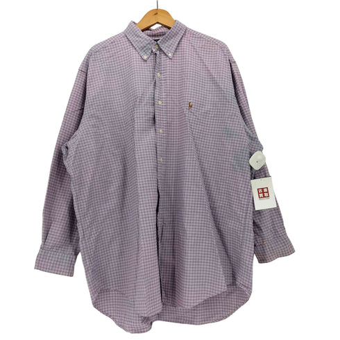 ラルフローレン RALPH LAUREN 90S ポニー刺繍 チェック L/S ボタンダウン シャツ メンズ 17 1/2
