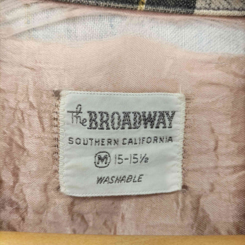 ブロードウェイ BROADWAY 50S~60S オープンカラー プリントネルシャツ 襟芯無 メンズ 15 1/2