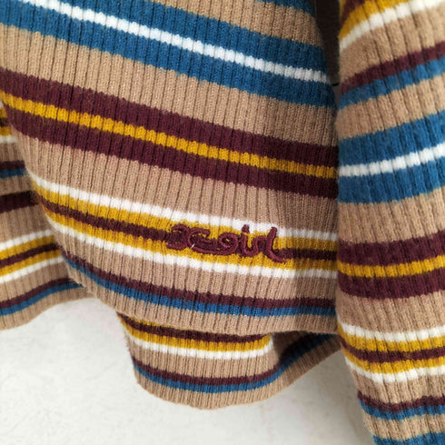 エックスガール X-girl STRIPED HIGH NECK KNIT TOP レディース ONE SIZE