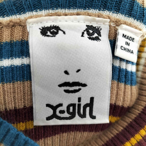 エックスガール X-girl STRIPED HIGH NECK KNIT TOP レディース ONE SIZE
