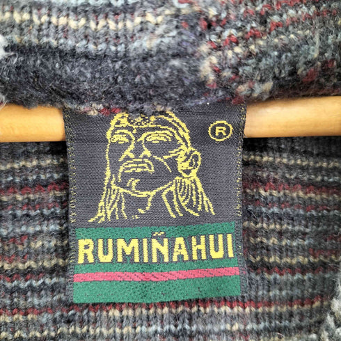 RUMINAHUI エクアドル製 ニットフーディーカーディガン メンズ