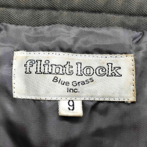 flint lock レザーテープ切替コットンノーカラージャケット レディース 9