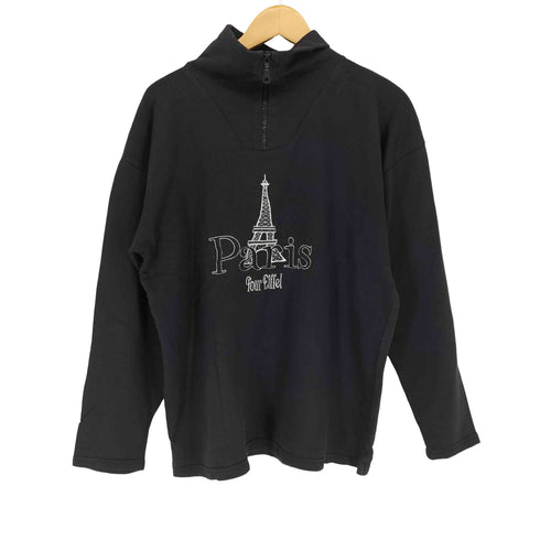 paris 刺繍ハーフジップカットソー メンズ XL