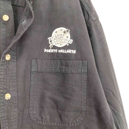 プラネットハリウッド PLANET HOLLYWOOD フロント刺繍コットンボタンダウンシャツ メンズ XL
